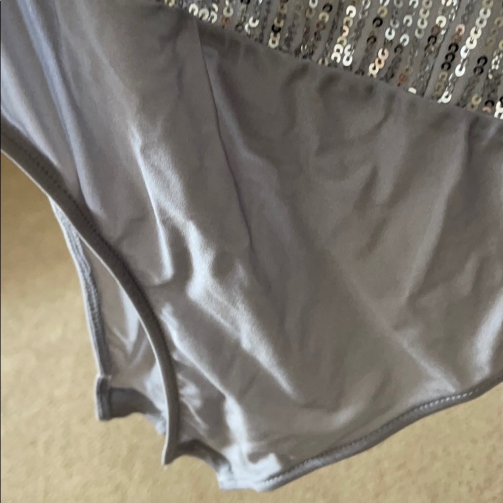 Zara Silver Sequence One Shoulder Open Bodysuit - image 5